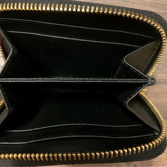 Prada Nero (Black) Saffiano Leather Compact Zip Around Wallet - Picture 5 of 6